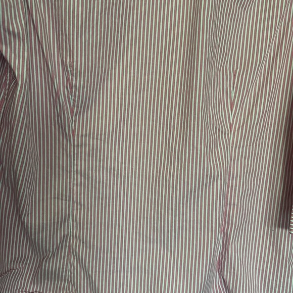IZOD Petite Pink Gray & White Striped Button Up Blouse 3/4 Sleeves Fitted PXL - Picture 7 of 16